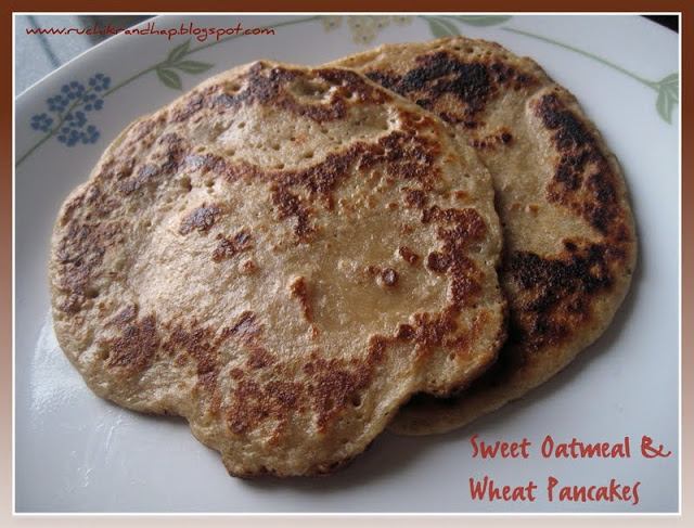 Sweet Oatmeal & Wheat Pancakes