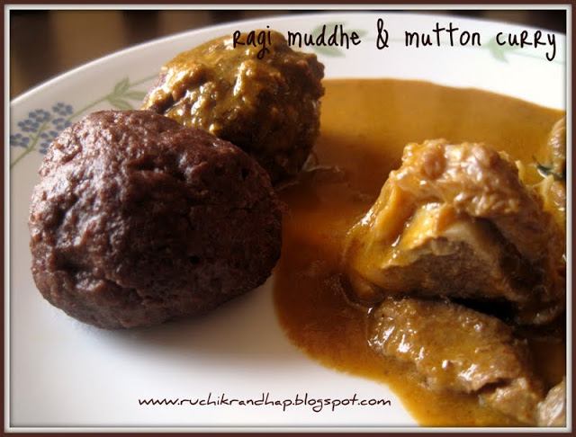 Ragi Mudde | (Finger Millet Balls) & Mutton Curry