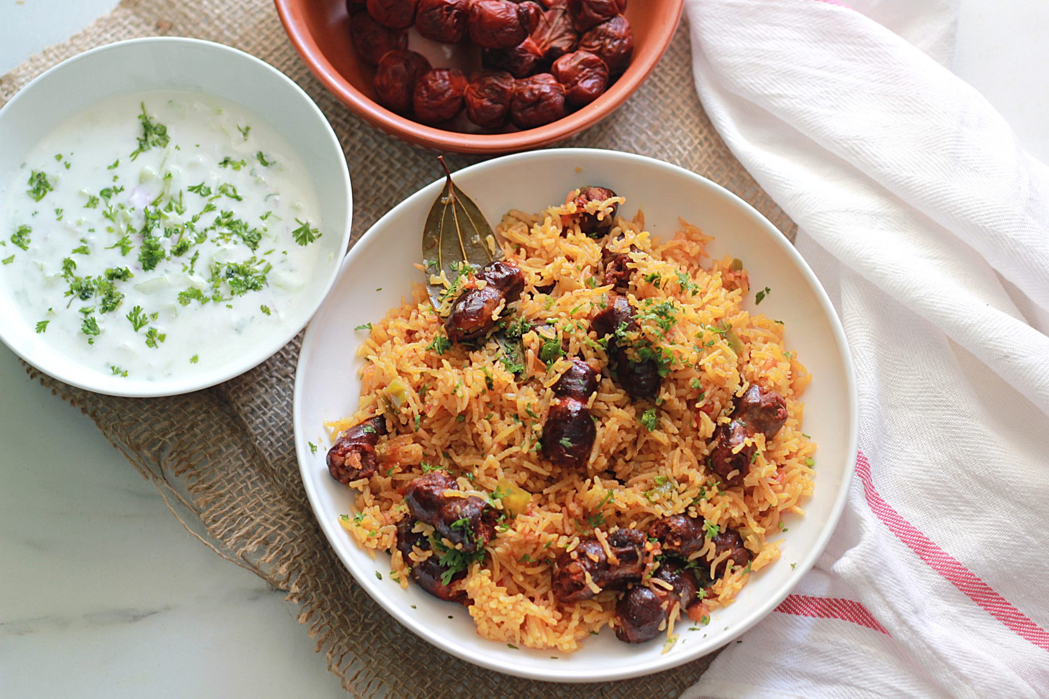 Goan Pork Sausage (Chorizo) Pulao + Video! Ruchik Randhap