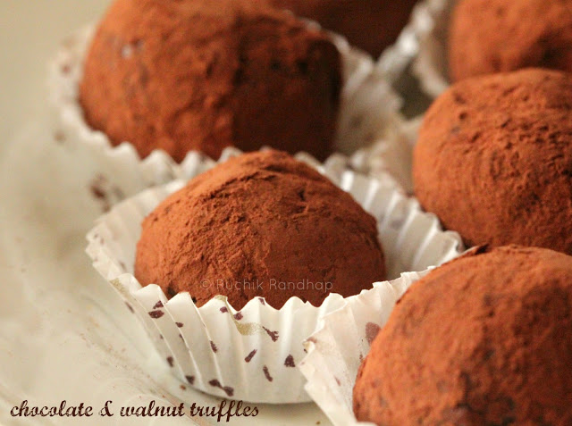 Chocolate Walnut Truffles To Celebrate 3 Years of Blogging and 300000 Page Views!