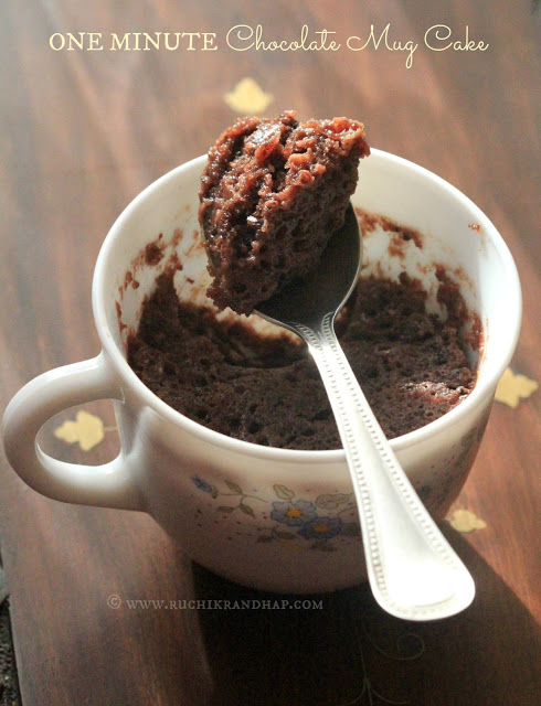 One Minute Chocolate Mug Cake ~ It’s Eggless!