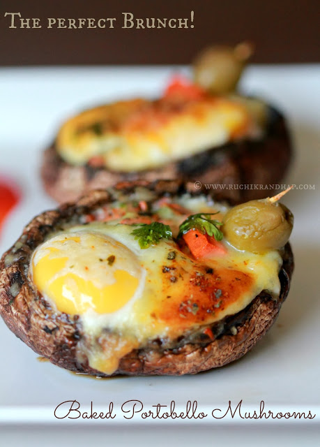 baked portobello mushrooms – when the hubby cooks!