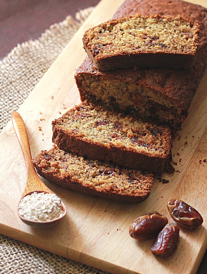Banana Date Bread with Whole Wheat & Oats
