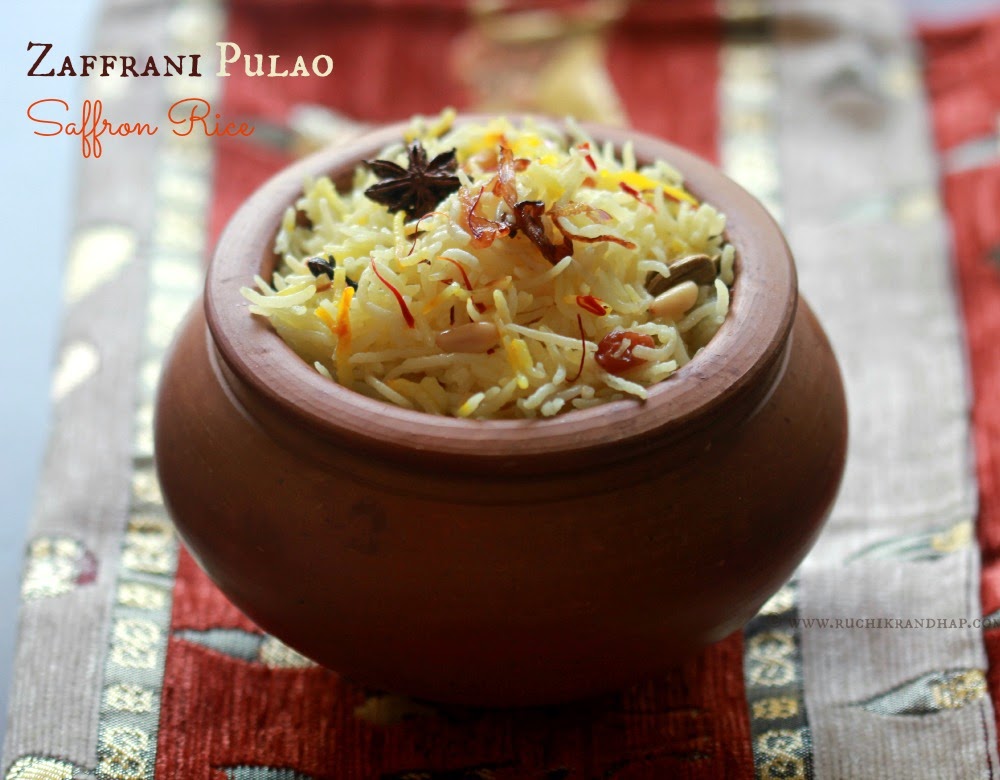 zaffrani pulao | zafrani pilaf | saffron rice