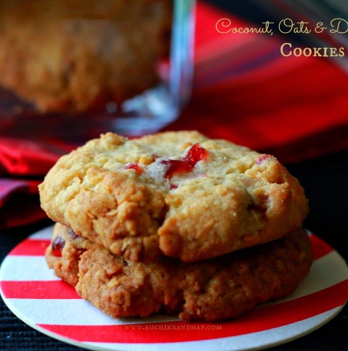 Coconut, Oats & Dry Fruit Cookies