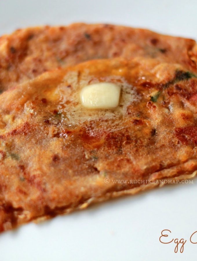 Homemade Baby Food – Egg Burji Paratha (Whole Wheat Flour Flatbread Stuffed with Scrambled Eggs)