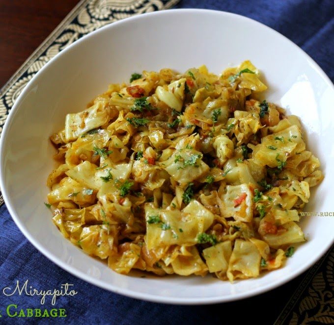 Cabbage Miryapito ~ Mangalorean Catholic Style Pepper Cabbage (Using Stew Powder)