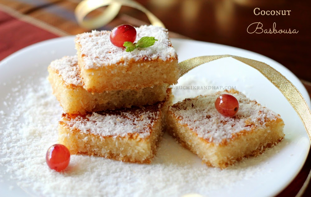Basbousa Cake with Cream (Semolina Cake) - SugarYums