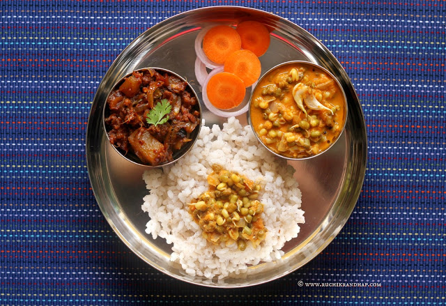 Mangalorean Plated Meal Series – Boshi# 23 – Padengi Ghassi, Choriz Bafat, Salad & Rice