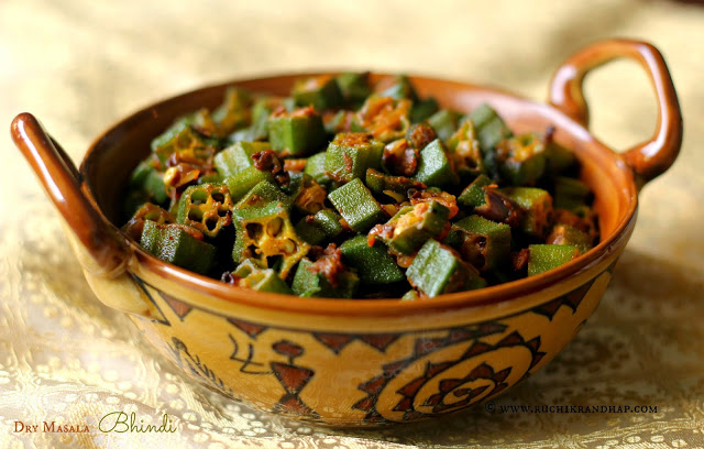 Dry Masala Bhindi ~ Lady’s Fingers/Okra Sautéed in Basic Spices