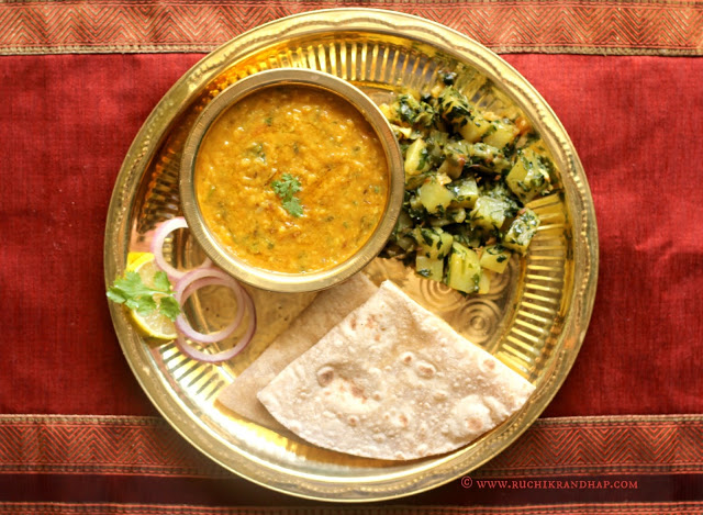 Plated Meal Series – My Daily Meal #1 ~ Dal#1, Aloo Methi & Chapathis