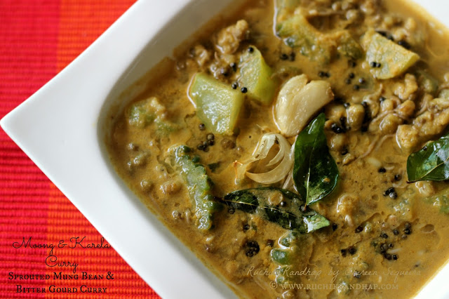 Moong & Karela Curry (Sprouted Mung Bean & Bitter Gourd Curry)