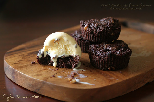 eggless brownie muffins ~ one bowl recipe