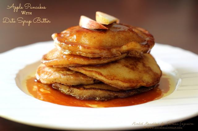 Apple Pancakes With Date Syrup Butter