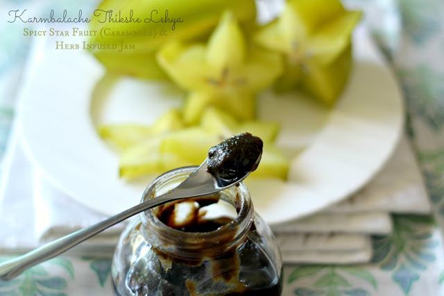 Spicy Star Fruit (Carambola) & Herb Infused Jam | Karmbalache Thikshe Lehya