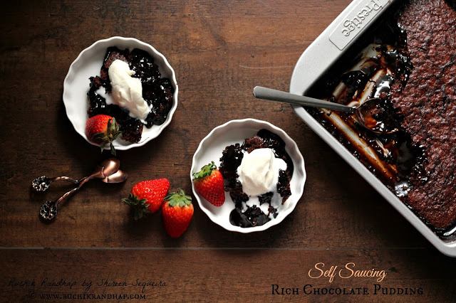 Eggless Self-Saucing Rich Chocolate Pudding