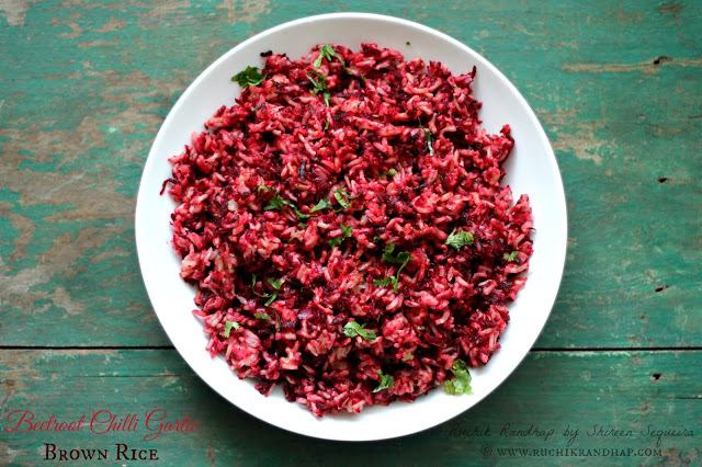 Beetroot Chilli Garlic Brown Rice + Video !