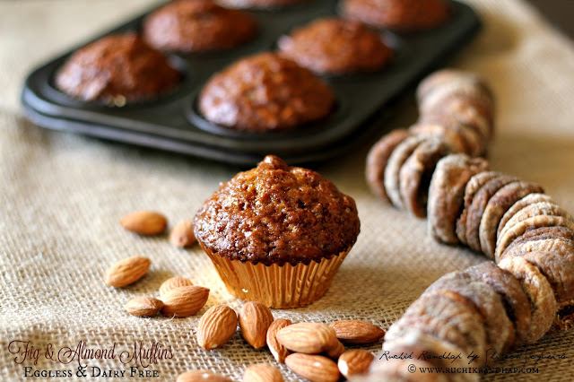 Fig & Almond Muffins ~ Eggless & Dairy Free
