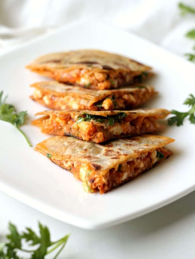 Rotzza ~ (Roti+Pizza) Indian Quesadilla
