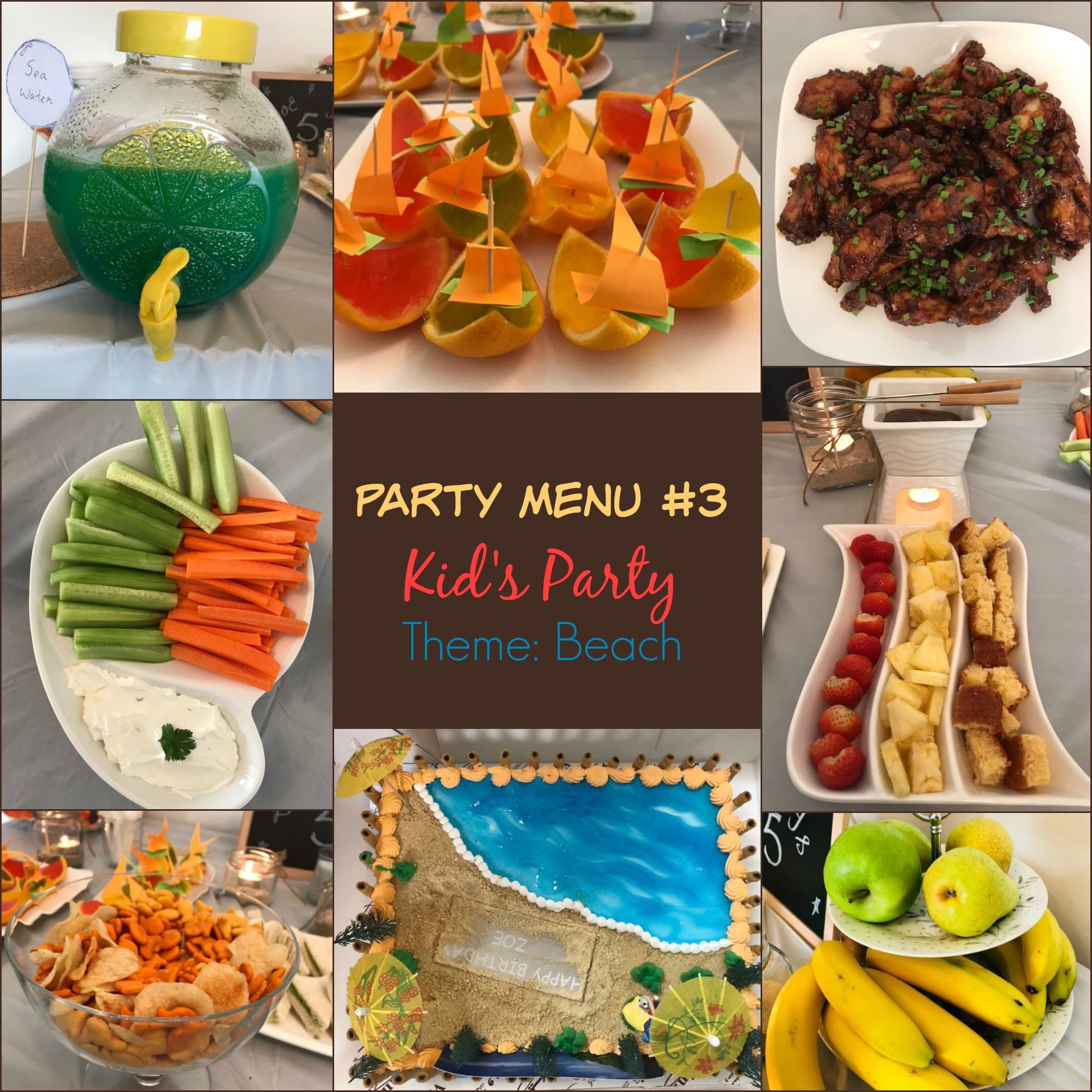 The Party Menu Series! ~ Party Menu#3 Kid's Party: Theme: Beach/Seaside -  Ruchik Randhap