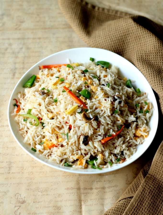 Mixed Vegetable Fried Rice (With or Without Egg)