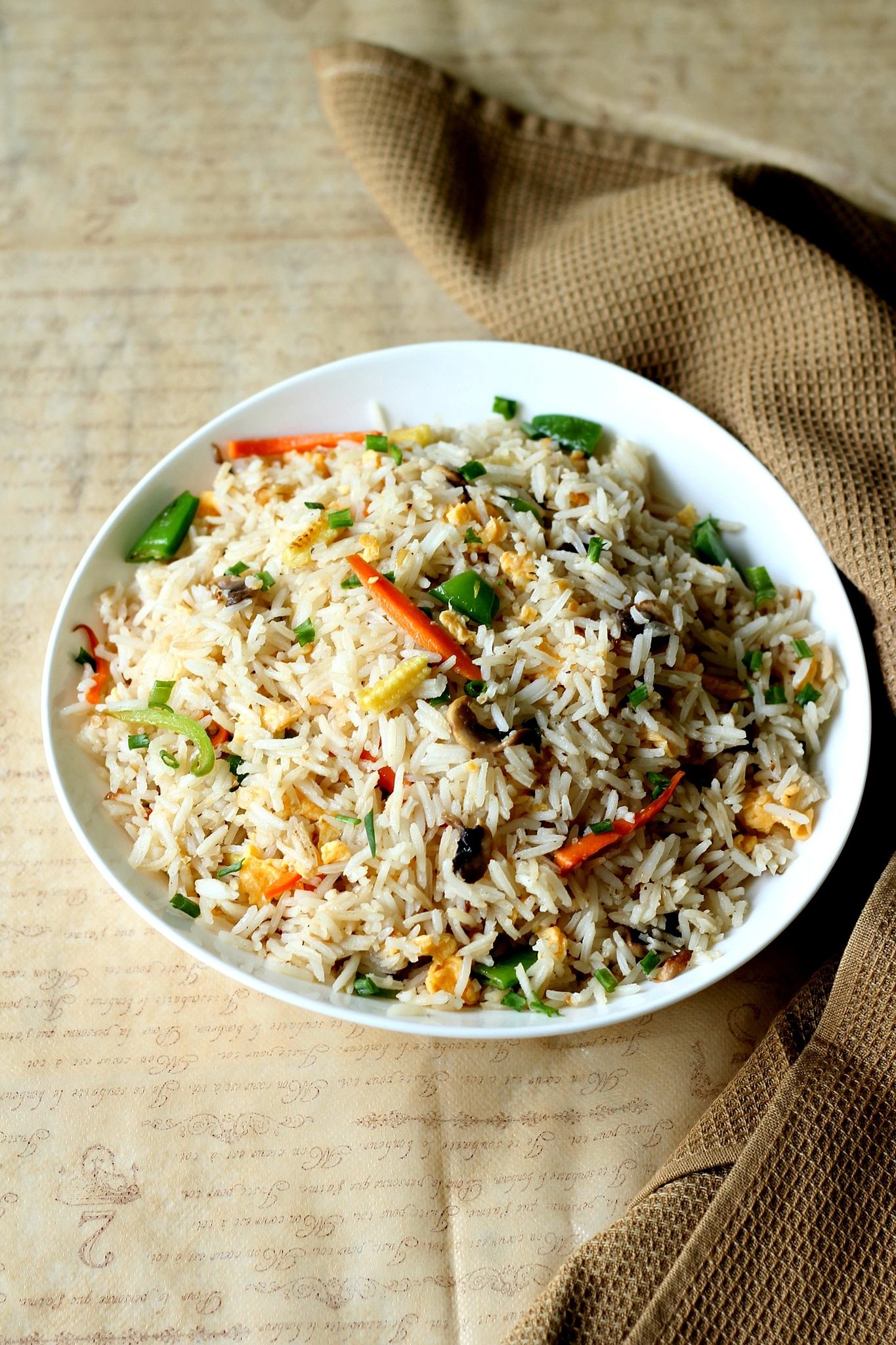 Mixed Vegetable Fried Rice (With or Without Egg) - Ruchik Randhap