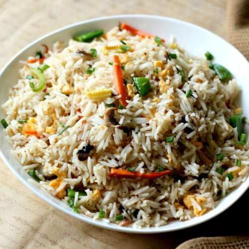 Mixed Vegetable Fried Rice (With or Without Egg) Ruchik Randhap